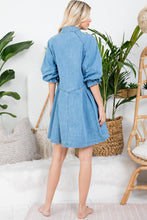 Load image into Gallery viewer, Loose Fit Denim Dress with Pockets