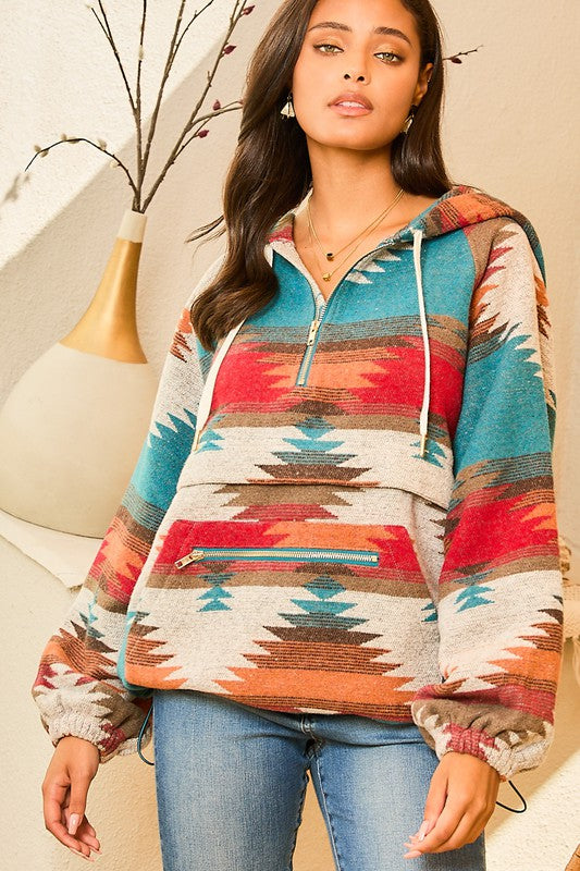 Oversized Aztec Hoodie