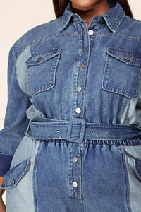 Plus Denim Jumpsuit