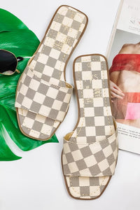 Island Vibes Checkered Sandals