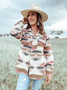 Loose Fit Aztec Shacket