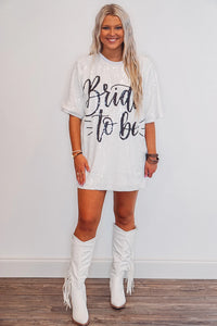 Preorder Ships Bride To Be White Sequin