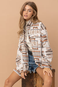 Loose Fit Aztec Shacket