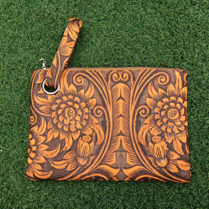 Tooled Print Clutch
