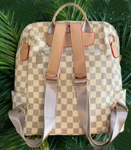 Checkered Backpack Set