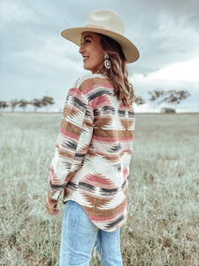 Loose Fit Aztec Shacket