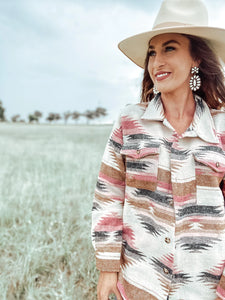 Loose Fit Aztec Shacket