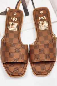 Island Vibes Checkered Sandals