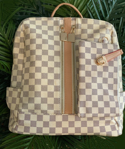 Checkered Backpack Set
