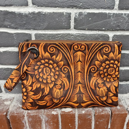Tooled Print Clutch