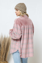 Load image into Gallery viewer, Loose Fit Plaid Velvet Button Down