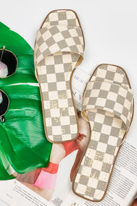 Island Vibes Checkered Sandals