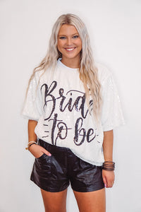 Preorder Ships Bride To Be White Sequin