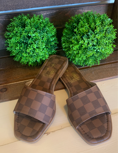 Island Vibes Checkered Sandals